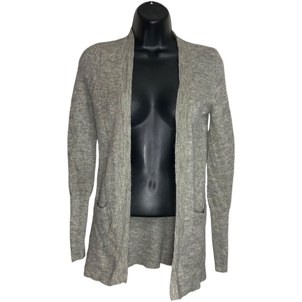 J Crew Cardigan Sweater Womens Small Wool Alpaca Metallic Preppy Lightweight